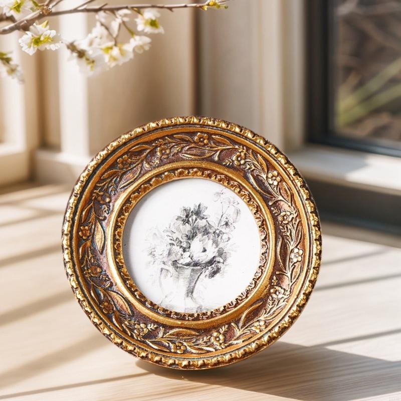 Resin Art Photo Frame - 복잡한 B03E를 가진 벽 산과 탁상용