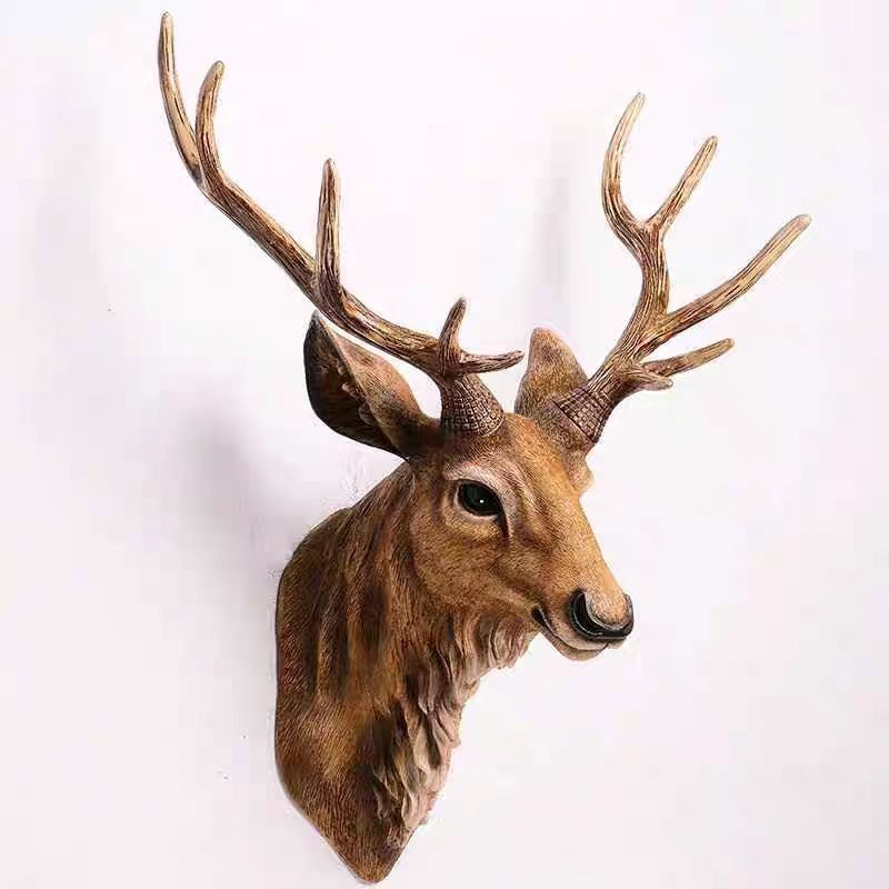 Background Resin Art - 60/80CM 미국산 사슴 머리 벽 장식