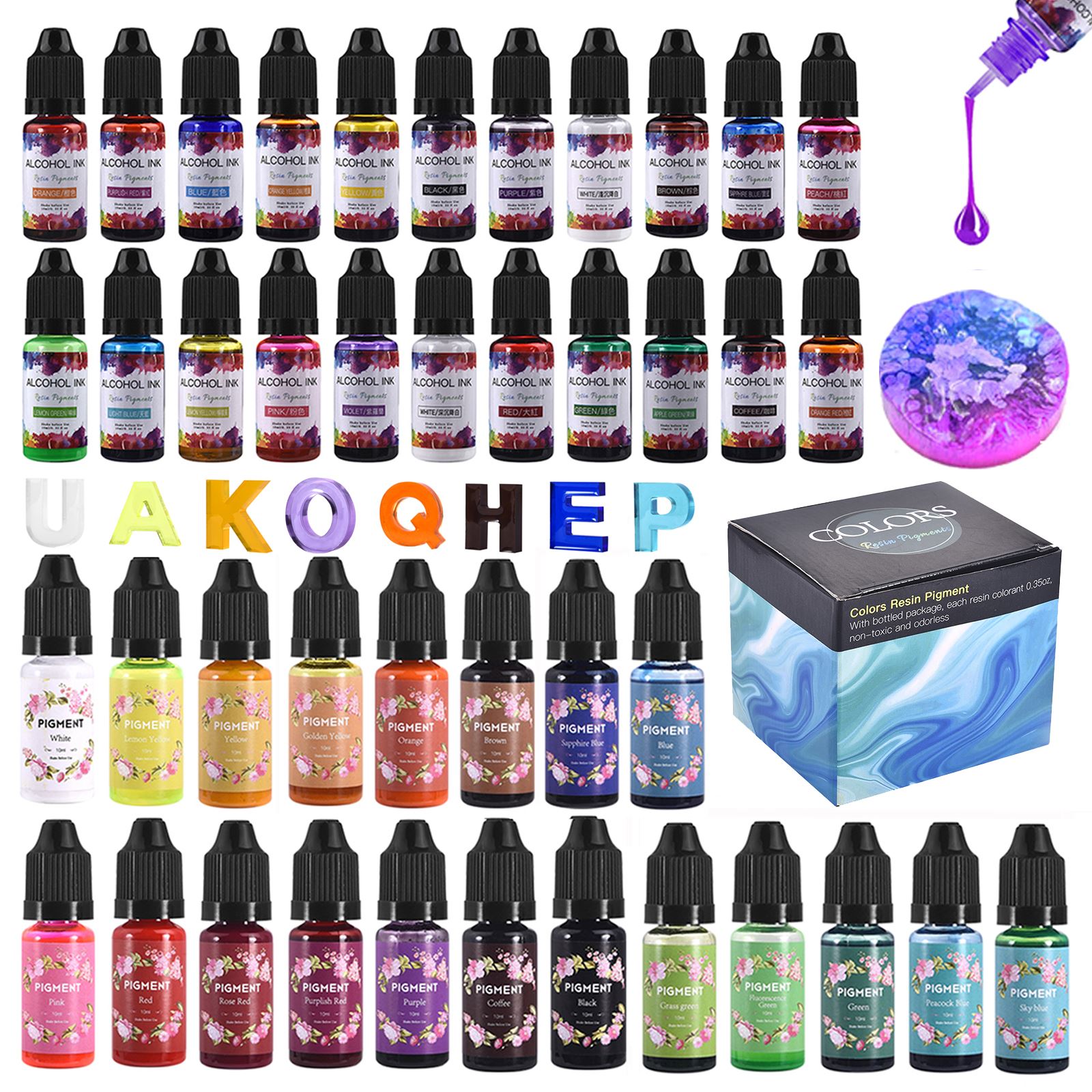 Resin Pigment Alcohol Ink - 1 세트 수지 안료 키트 아트