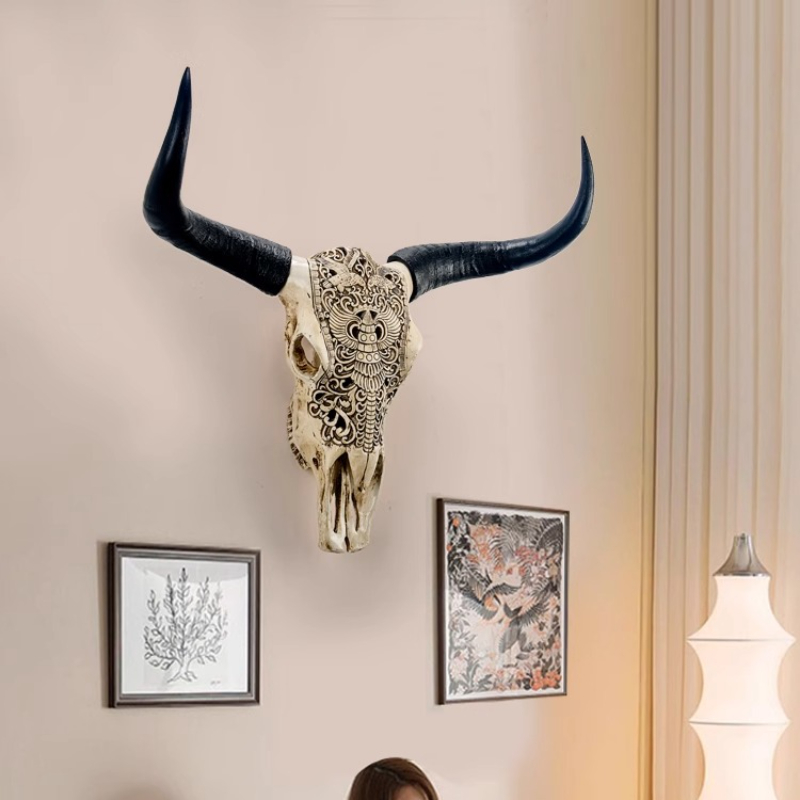 수지 황소 머리 벽 장식 복고풍 가짜 동물 조각 살아있 - Background Resin Art 리뷰 및 가격