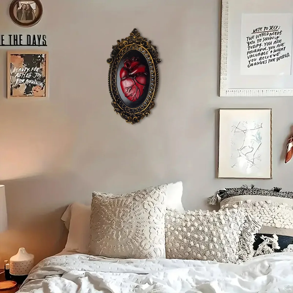 레진 하트 벽 장식품 고딕 스타일 벽 패널 아트 거실  - Background Resin Art 리뷰 및 가격