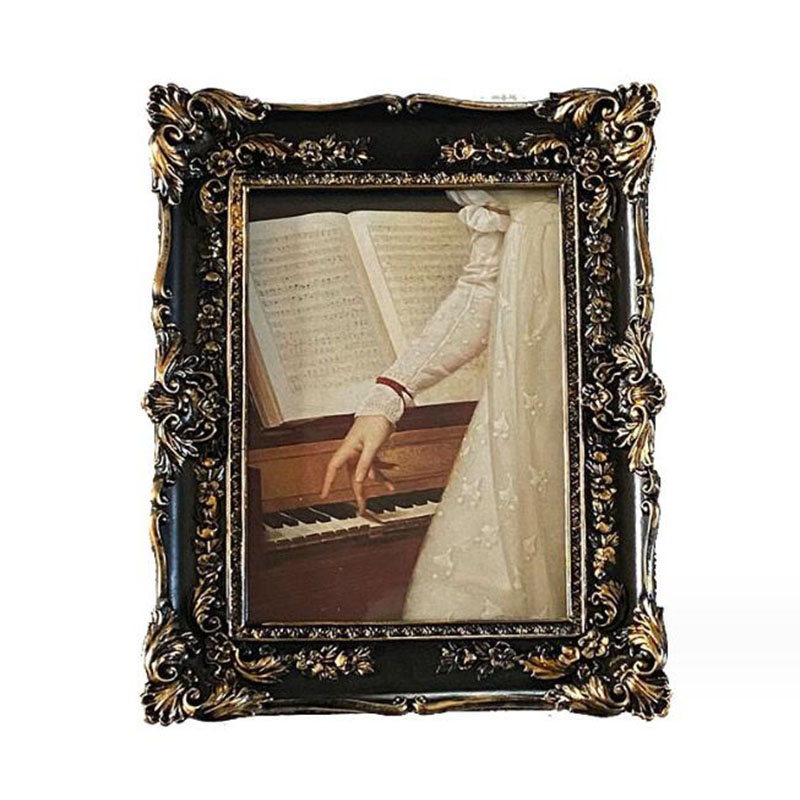 Eurpean 스타일 수지 구호 꽃 사진 프레임 블랙  - Resin Art Photo Frame 리뷰 및 가격