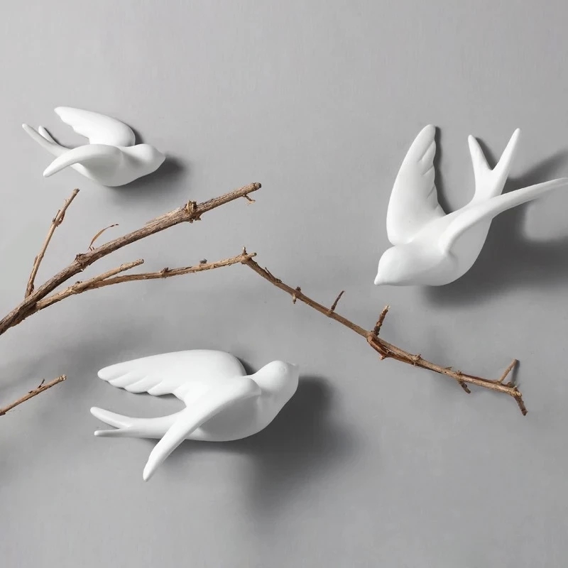 창의적인 세라믹 새 벽걸이 비둘기 공예, 집 거실 소파 - Background Resin Art 리뷰 및 가격