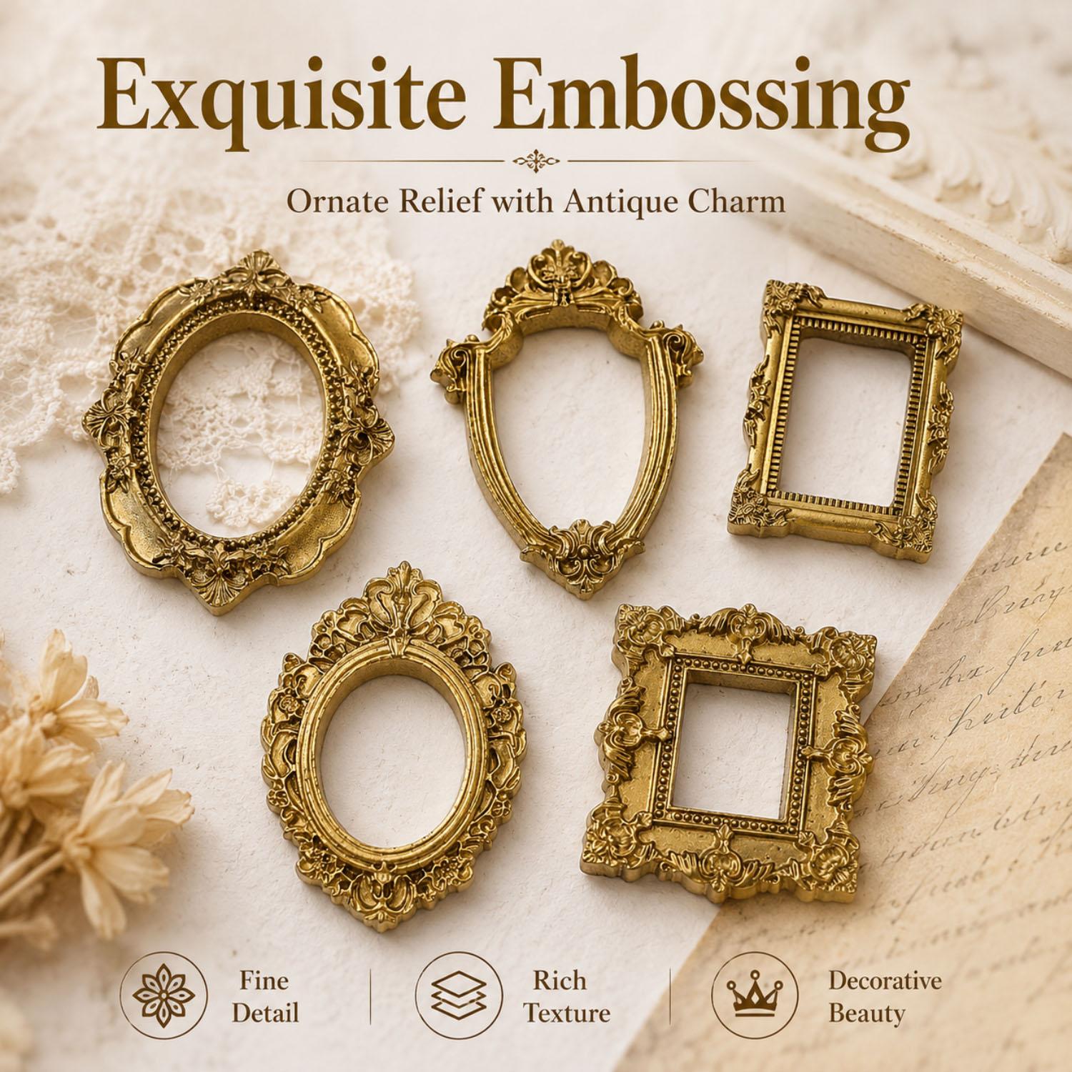 5/20Pcs 빈티지 황금 미니 릴리프 사진 프레임 장 - Resin Art Photo Frame 리뷰 및 가격