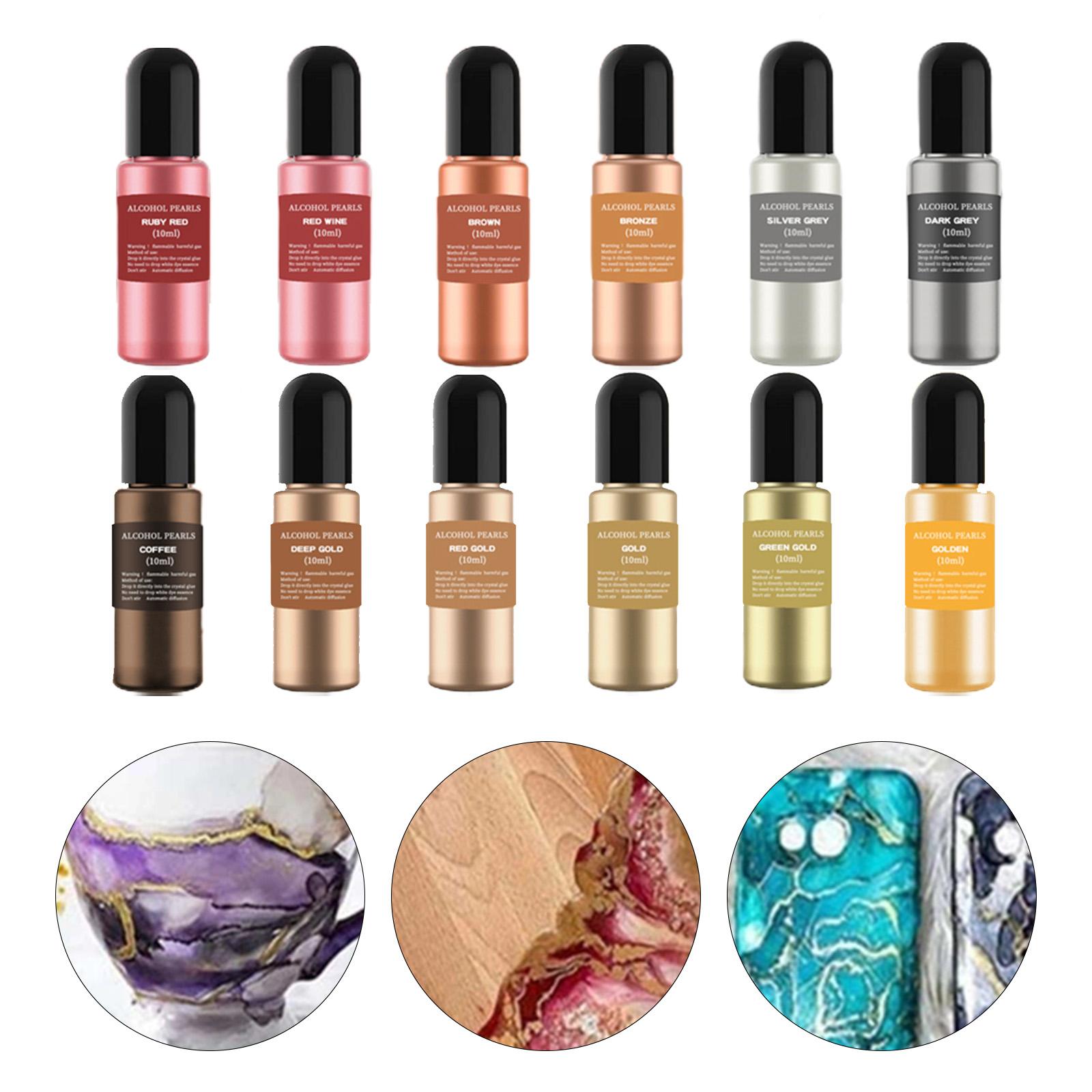 12병 메탈릭 알코올 잉크 에폭시 레진 색소 액체 염료 - Resin Pigment Alcohol Ink 리뷰 및 가격