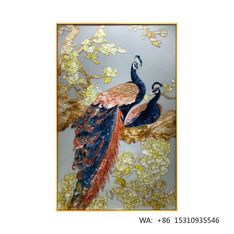 수제 에나멜 금속 모던 동물 공작새 아트 벽화 고급 거 - Background Resin Art 리뷰 및 가격