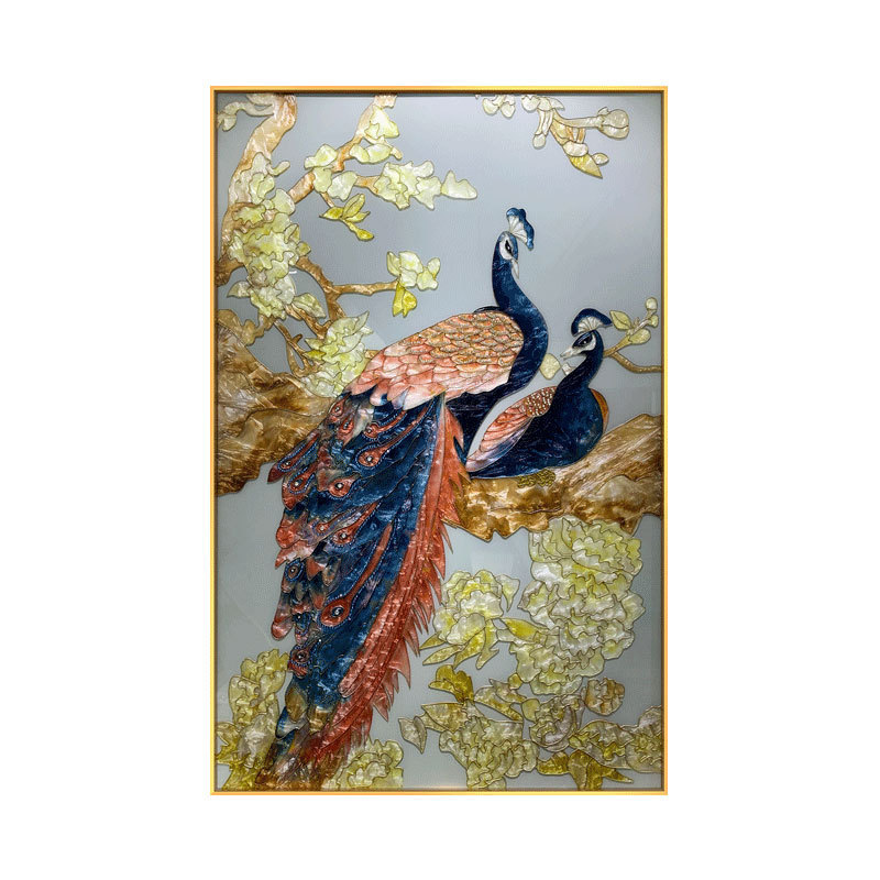 수제 에나멜 금속 모던 동물 공작새 아트 벽화 고급 거 - Background Resin Art 리뷰 및 가격