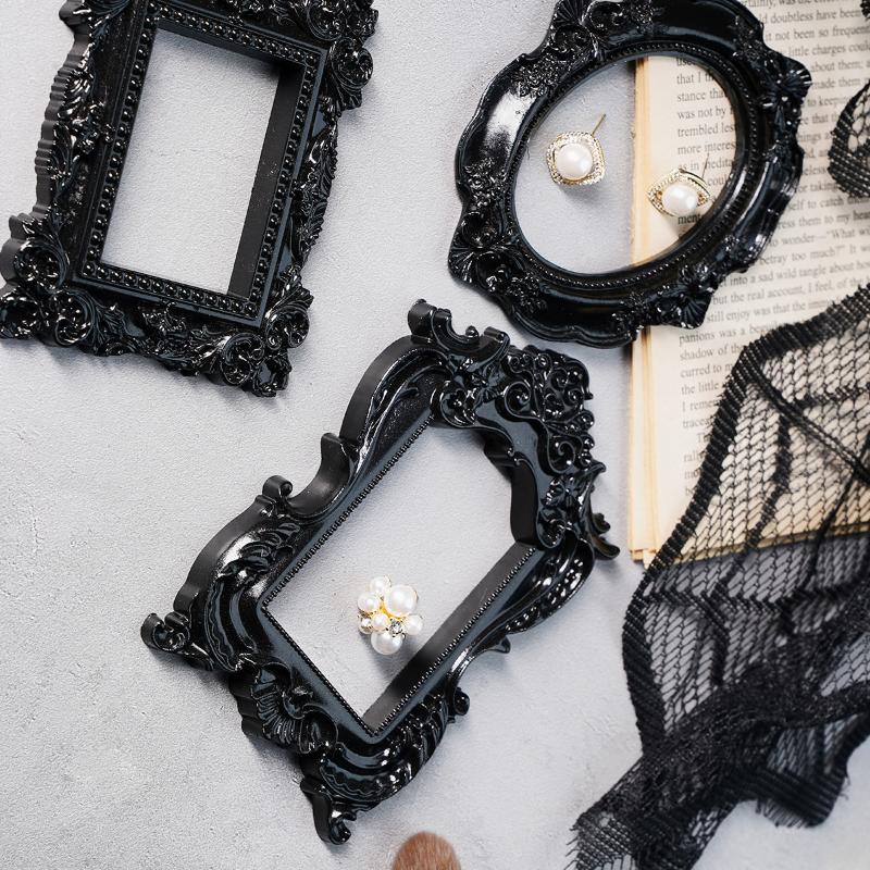 유럽 ​​스타일 수지 사진 프레임 검은색 가장자리 장식 - Resin Art Photo Frame 리뷰 및 가격