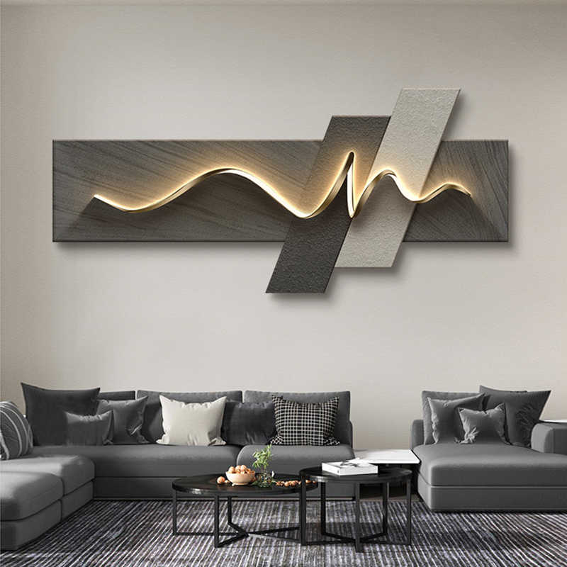 거실 장식 그림 LED 무드등 벽화, 모던 럭셔리 소파 - Background Resin Art 리뷰 및 가격