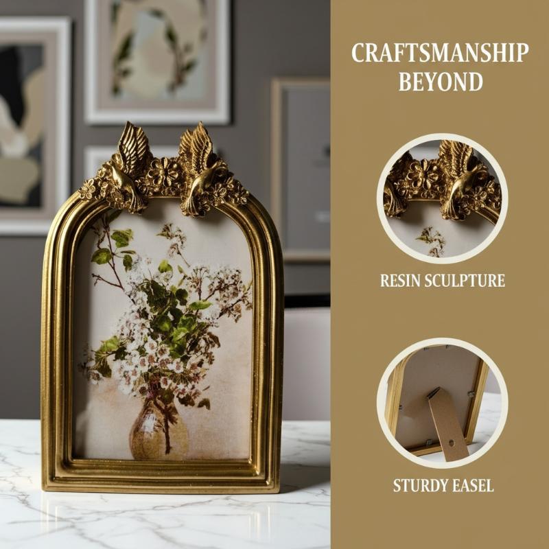 책상 벽 장식용 타원형 사진 프레임, 작은 레트로 걸이 - Resin Art Photo Frame 리뷰 및 가격